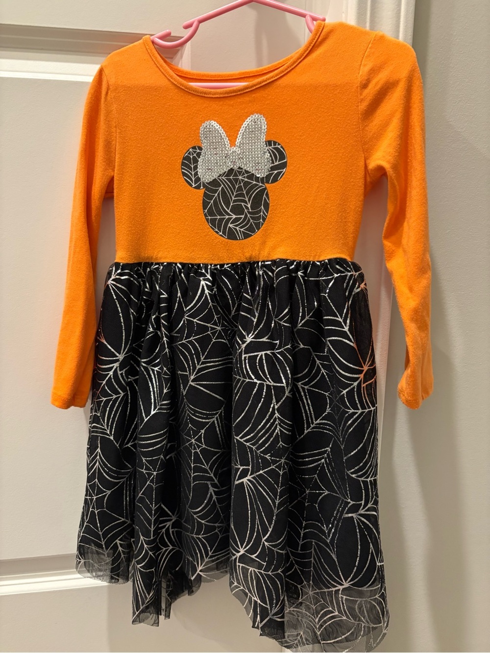 Disney Orange and Black Spiderweb Minnie Dress